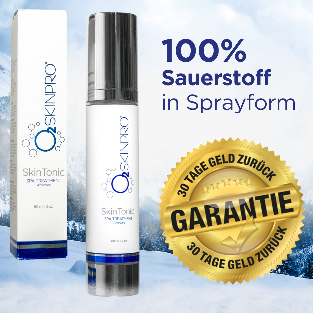 O2SkinPro mit 100% Sauerstoff 60ml Geld zurück Garantie